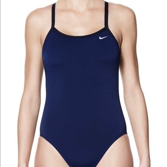 Nike Women's Midnight Blue Poly Core Solid Lingerie Tank Swimsuit - Picture 4 of 8